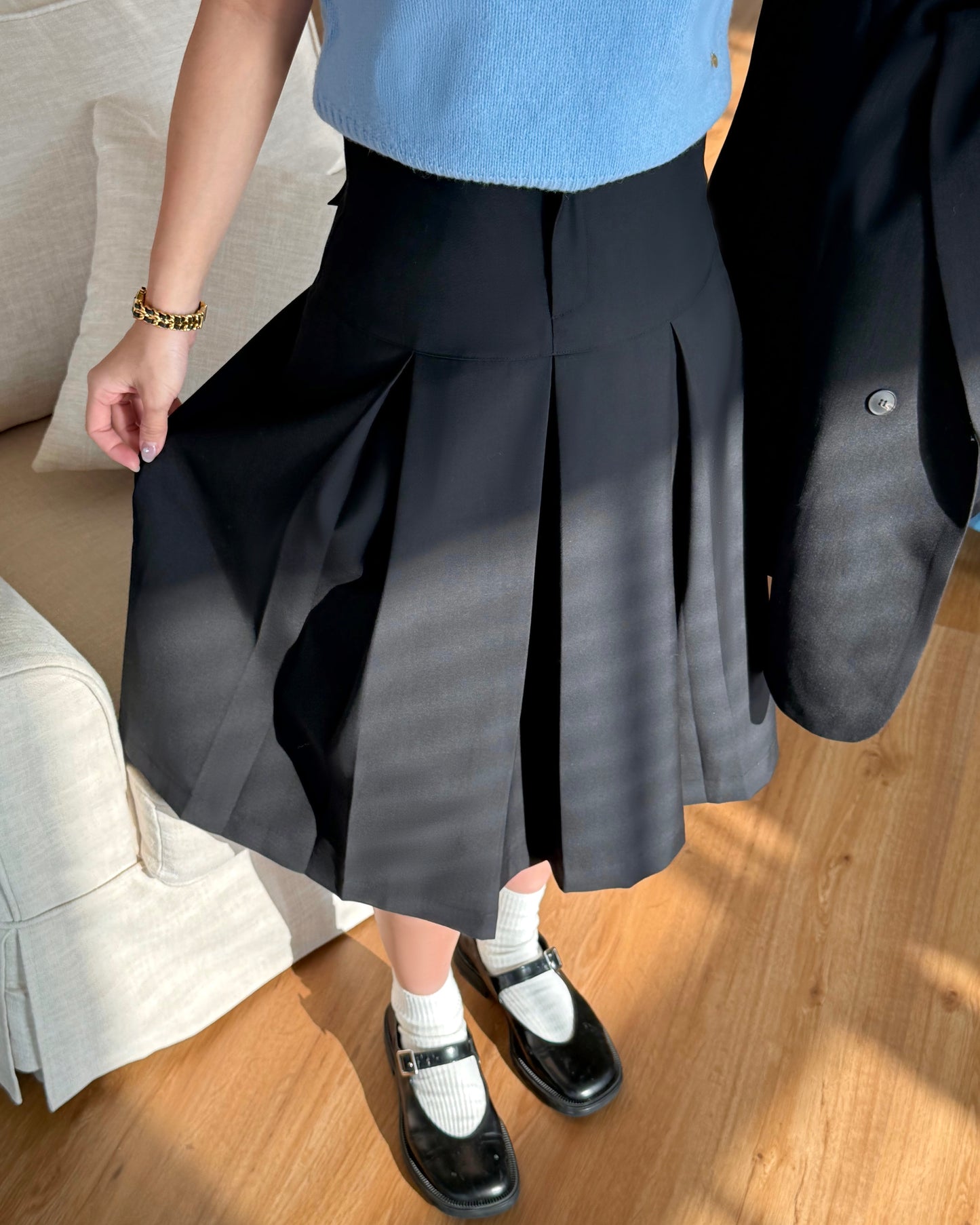 Pleated Midi Skirt