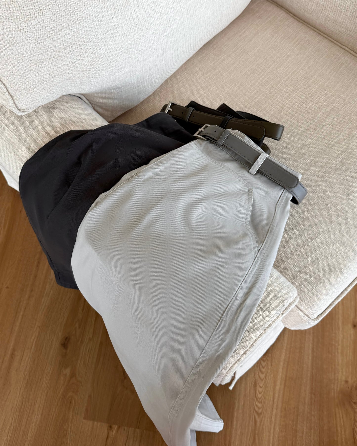 Relaxed Fit Belted Trousers