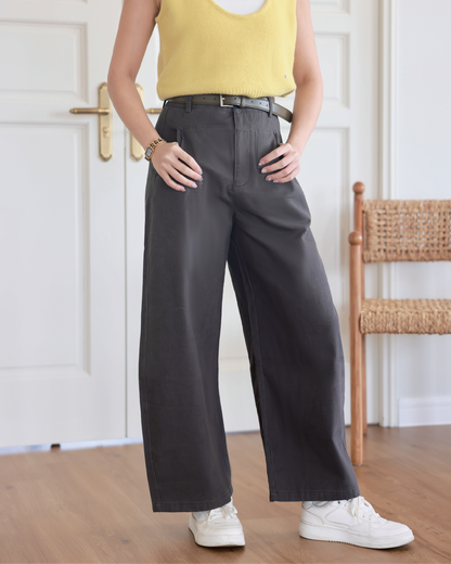 Relaxed Fit Belted Trousers