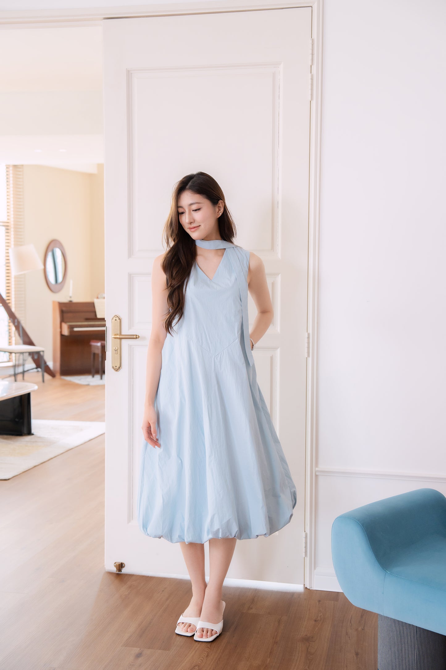 Bubble Hem Midi Dress