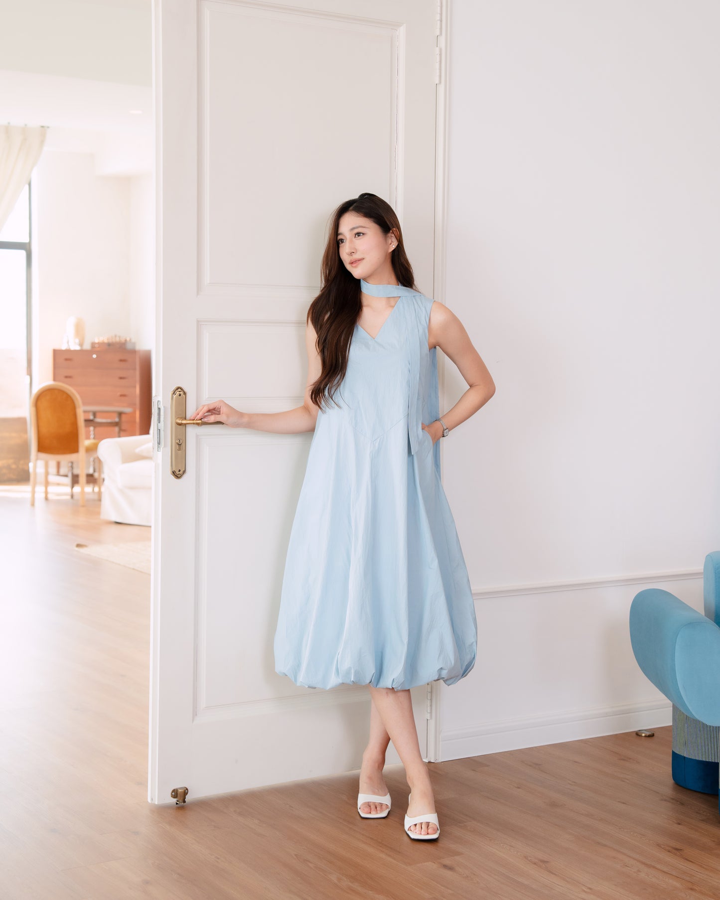 Bubble Hem Midi Dress