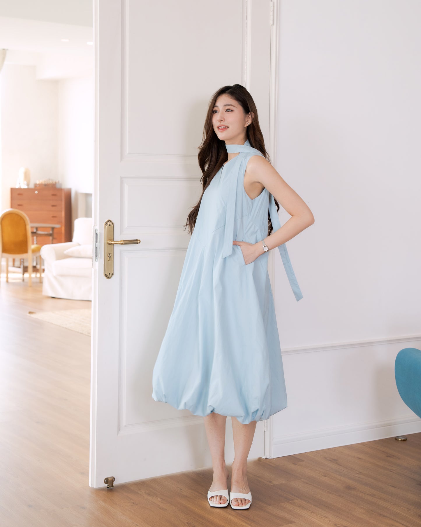 Bubble Hem Midi Dress