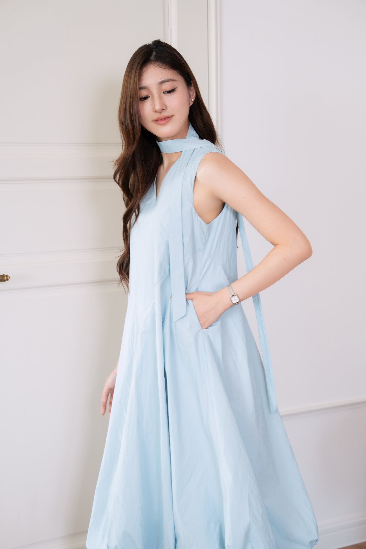 Bubble Hem Midi Dress