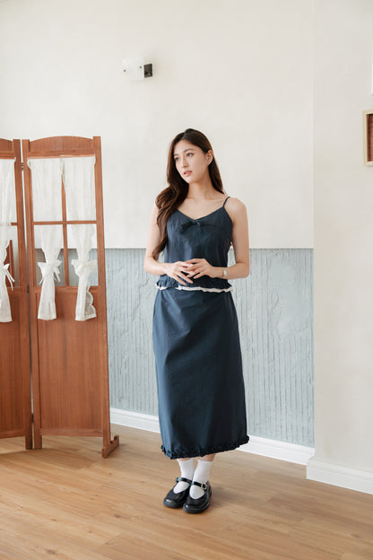 Ruffled Hem Cami & Skirt Set