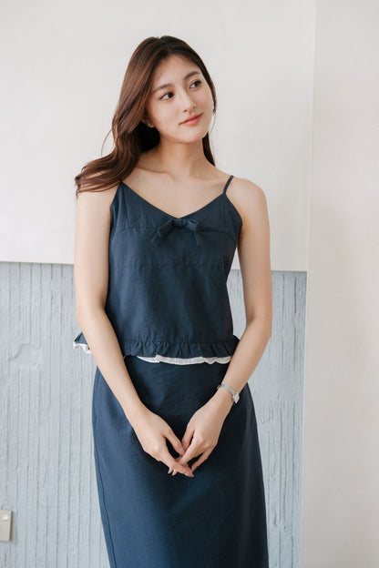 Ruffled Hem Cami & Skirt Set