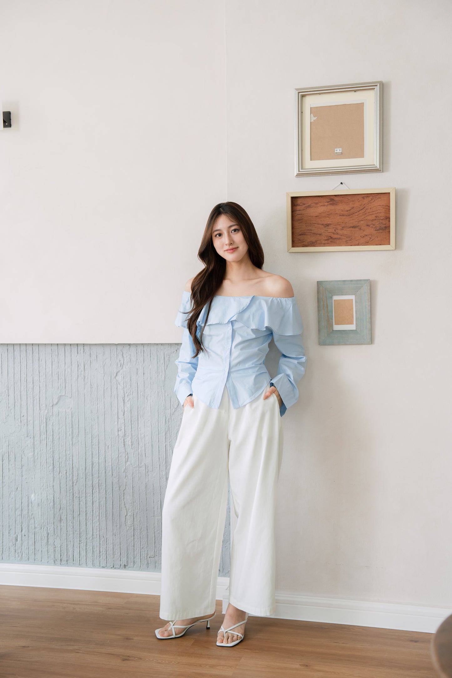Off Shoulder Poplin Shirt