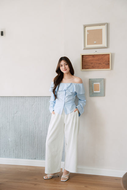 Off Shoulder Poplin Shirt