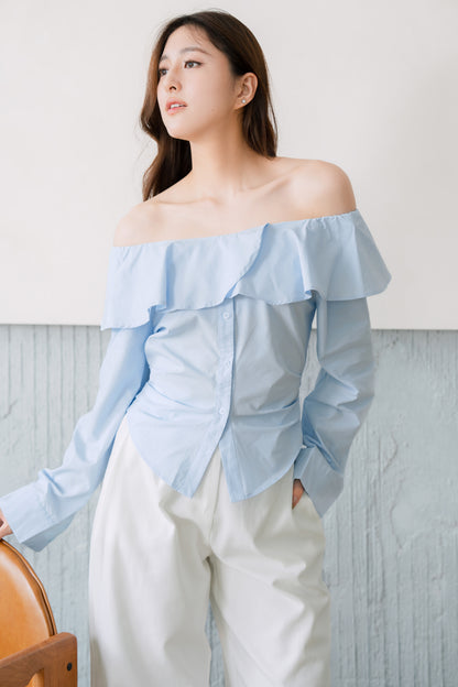 Off Shoulder Poplin Shirt