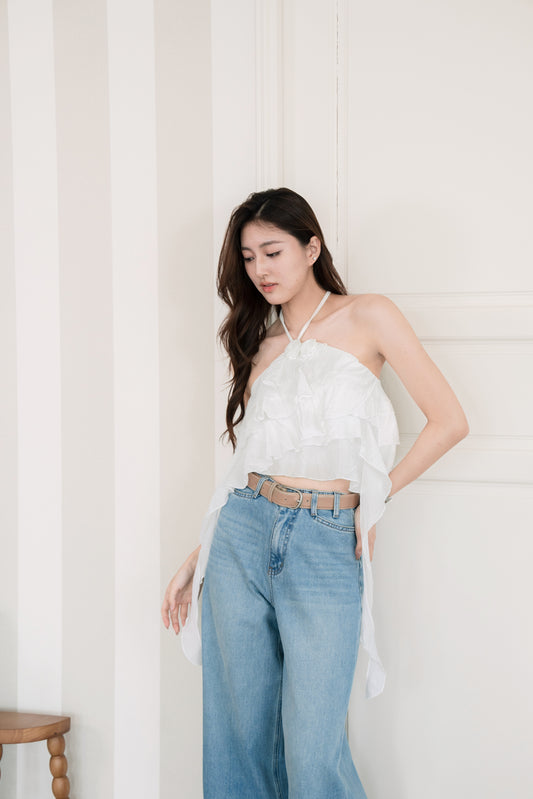 Ruffled Halter Neck Top