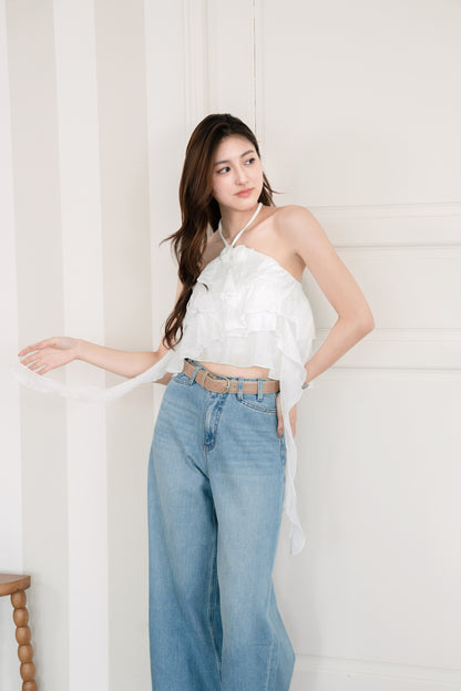 Ruffled Halter Neck Top