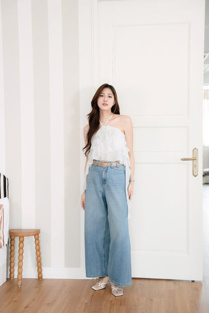 Ruffled Halter Neck Top