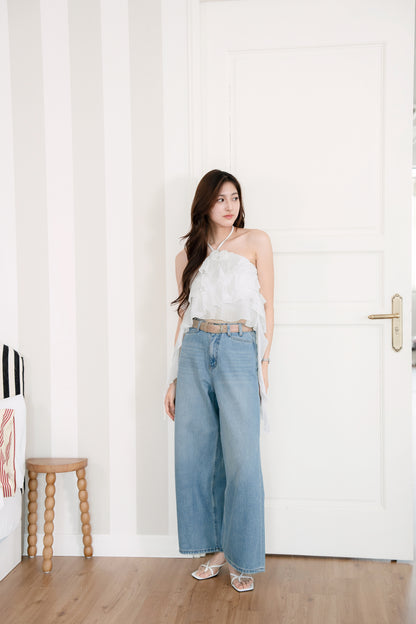 Ruffled Halter Neck Top
