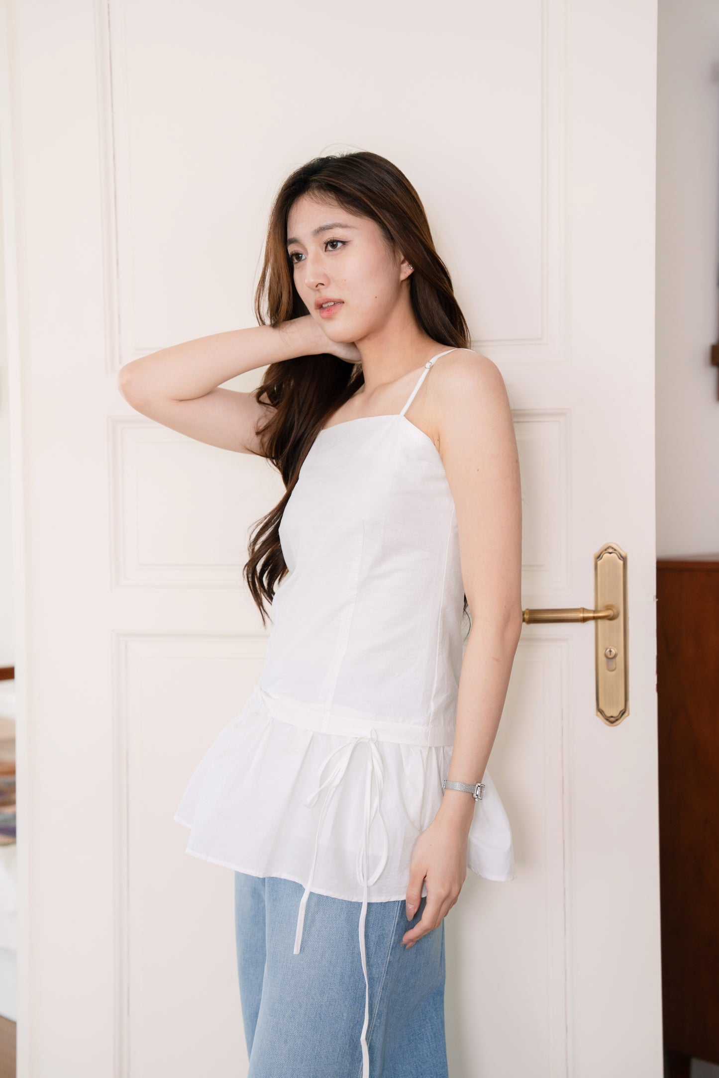 Ruffled Hem Sleeveless Top