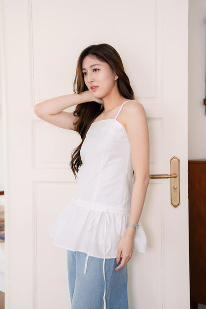 Ruffled Hem Sleeveless Top