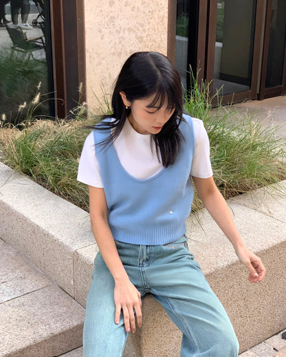 Knit Vest + Tee