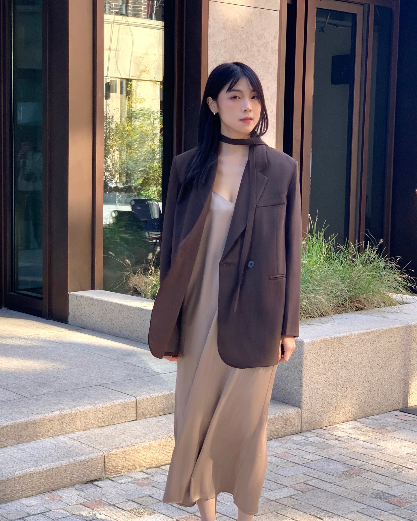 Oversized Blazer with Scarf