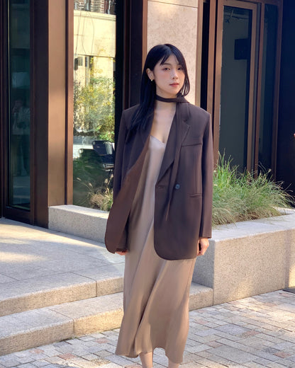 Oversized Blazer with Scarf