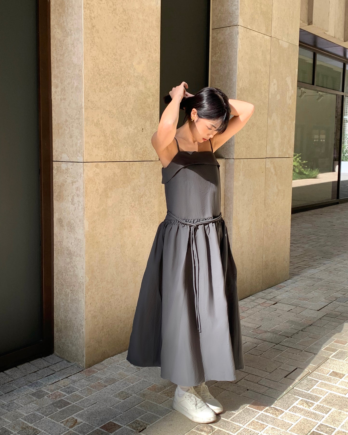 Spaghetti Strap Crinkled Dress