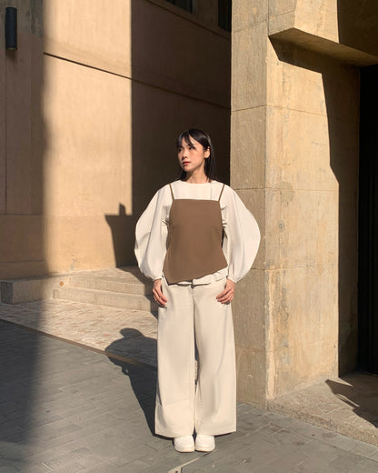 Neutral Straight Leg Trousers