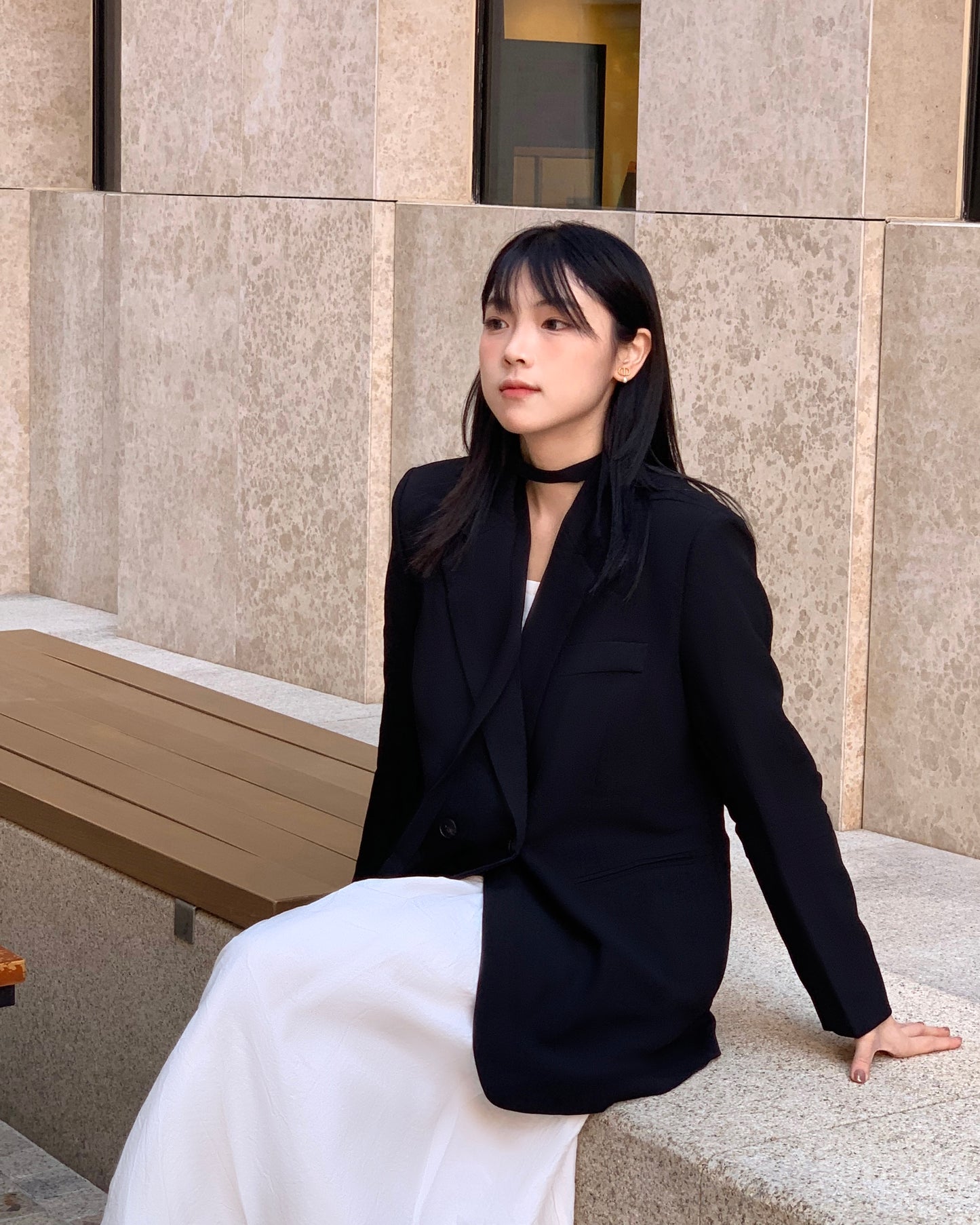 Oversized Blazer with Scarf