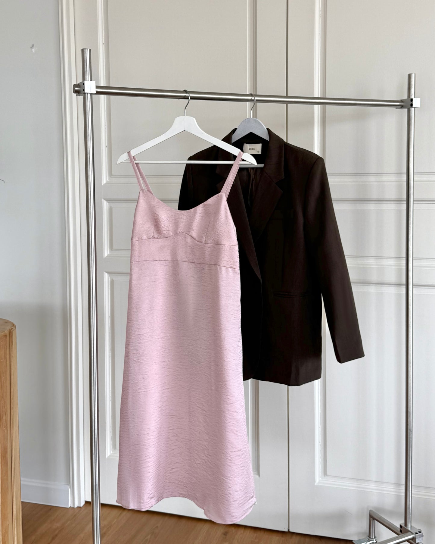 Creased-Effect Midi Dress