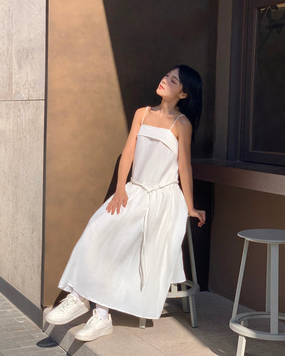 Spaghetti Strap Crinkled Dress