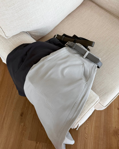 Relaxed Fit Belted Trousers