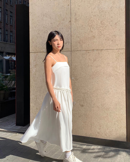 Spaghetti Strap Crinkled Dress