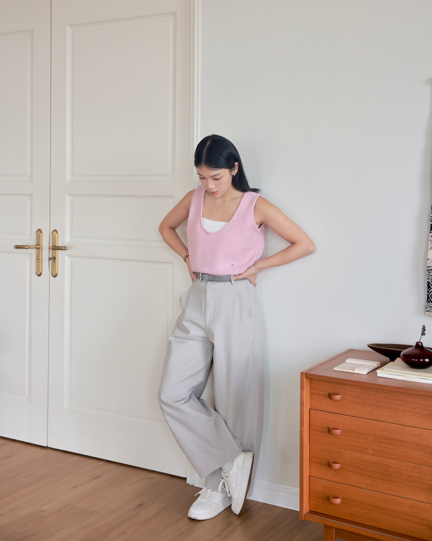 Relaxed Fit Belted Trousers