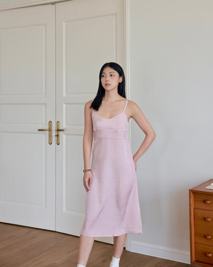 Creased-Effect Midi Dress