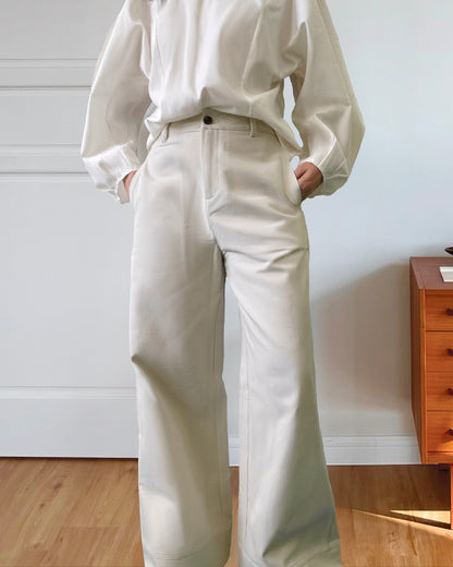 Neutral Straight Leg Trousers