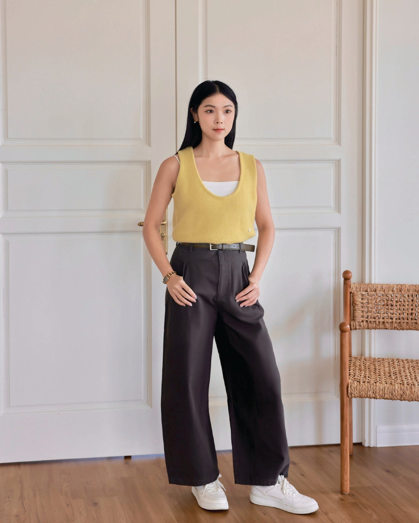 Relaxed Fit Belted Trousers