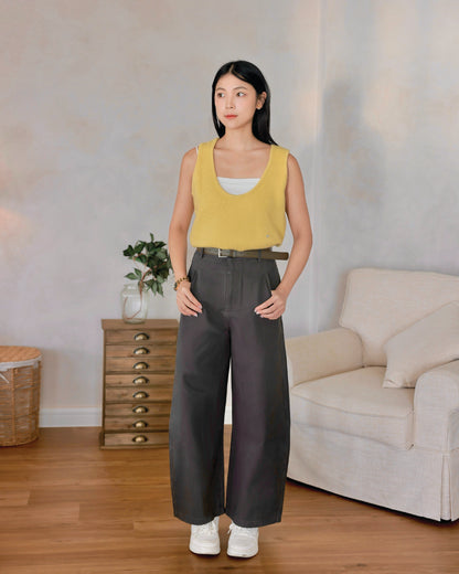 Relaxed Fit Belted Trousers